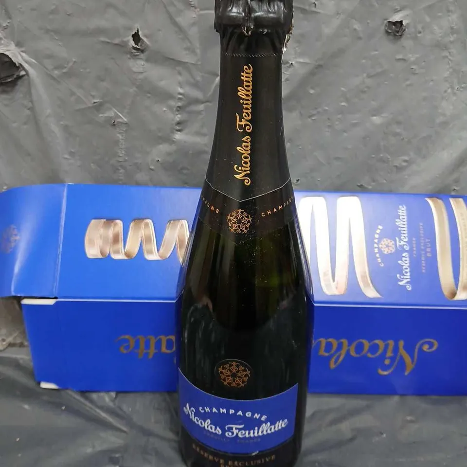 BOXED NICOLAS FEUILATTE RESERVE EXCLUSIVE BRUT CHAMPAGNE 750ML - COLLECTION ONLY