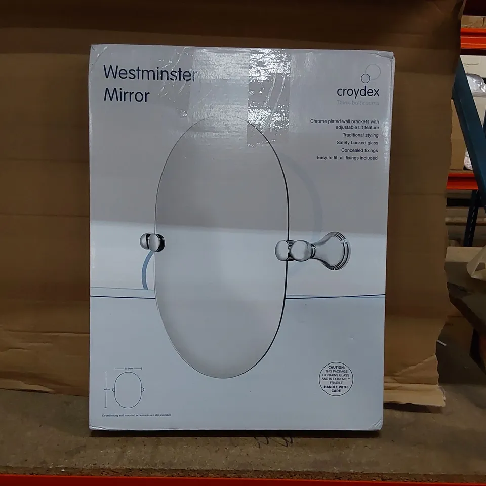 BOXED WESTMINSTER OVAL WALL MIRROR // 39.5CM X 40CM (1 BOX)