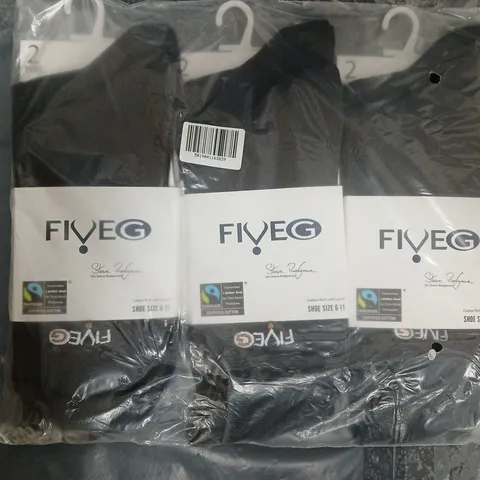 BOX OF APPROXIMATELY 20 PACKS OF FIVE G SOCKS IN BLACK - SIZES VARY - COLLECTION ONLY