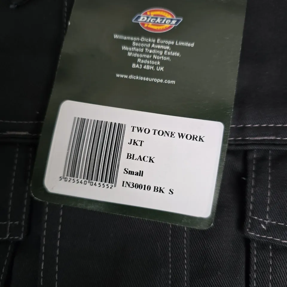 DICKIES TWO-TONE WORK JACKET – BLACK, UK SMALL