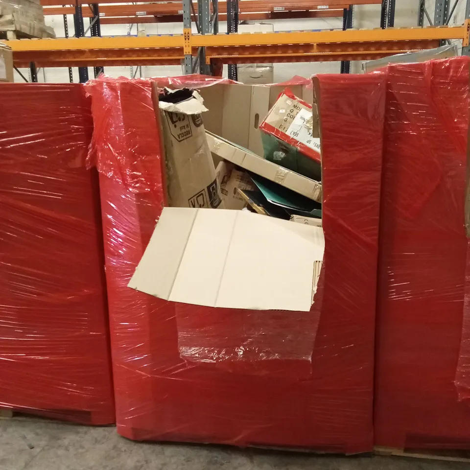 PALLET OF ASSORTED HOUSEHOLD GOODS AND PRODUCTS TO INCLUDE; TILE CUTTER, CUTTING MAT, BLUE LIGHT SCREEN PROTECTOR ETC