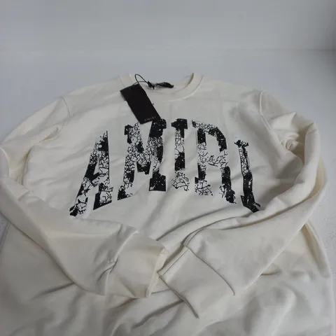AMIRI SWEATSHIRT – WHITE, SIZE LARGE