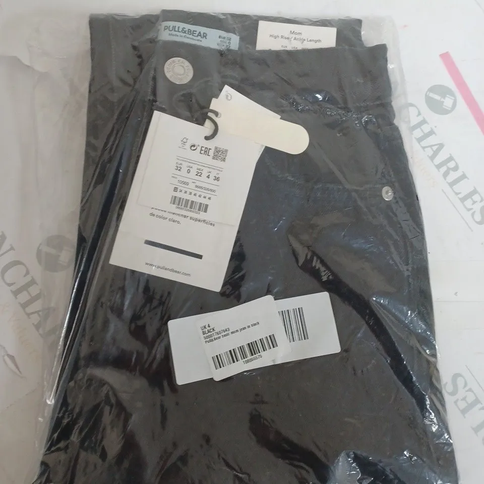 PULL&BEAR BLACK DENIM JEANS - UK SIZE 4