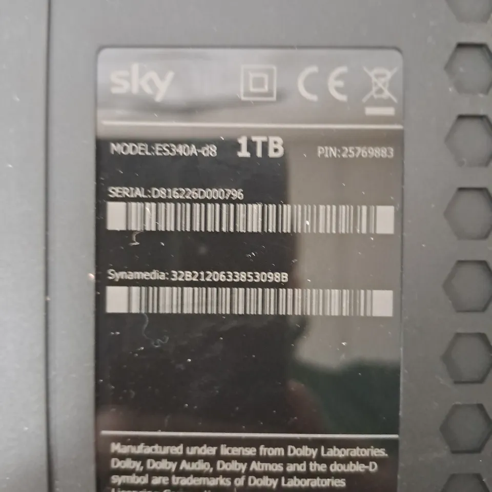 SKY Q 1TB TV BOX ES340A-GB
