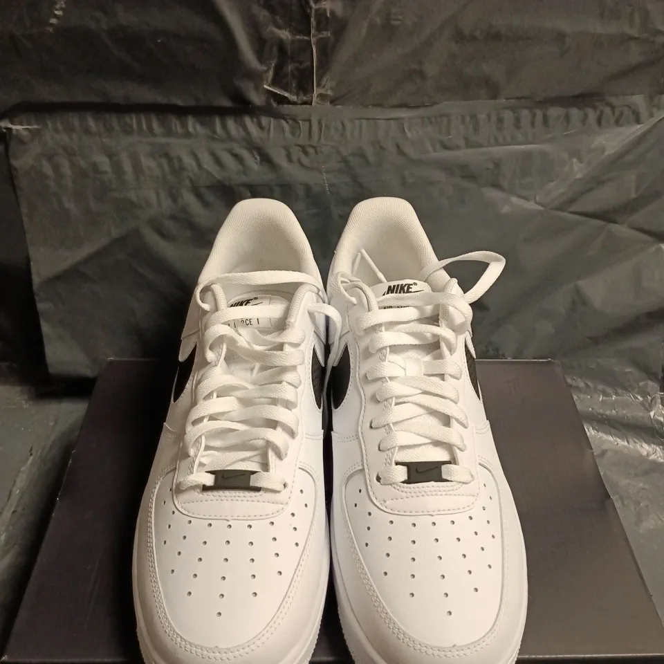 BOXED PAIR OF NIKE AIR FORCE 1 '07 LV8 WHITE/BLACK, UK 9 