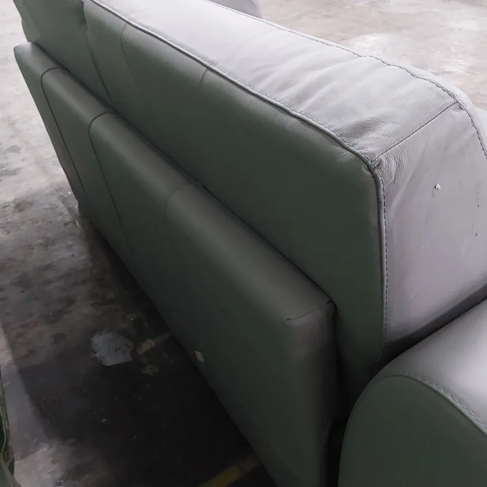 DESIGNER METAL ACTION SOFA BED GREY LEATHER 