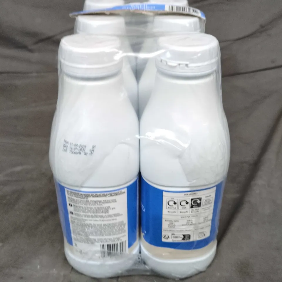 LOT OF 6 BOTTLES OF SEMI SKIMMED MILK 1L PER BOTTLE