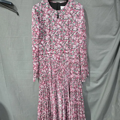 MIKAEL AGHAL FLORAL MAXI DRESS – PINK MULTI, UK SIZE 8