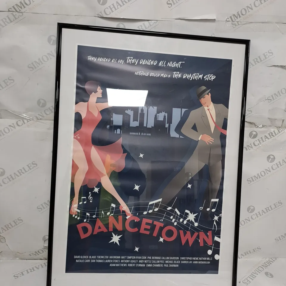 DANCE TOWN DECORATIVE POSTER IN GLASS FRAME - COLLECTION ONLY 