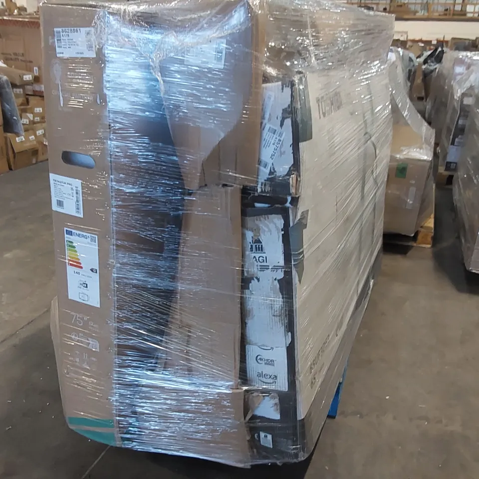 PALLET OF APPROXIMATELY 5 UNPROCESSED RAW RETURN TELEVISIONS TO INCLUDE;