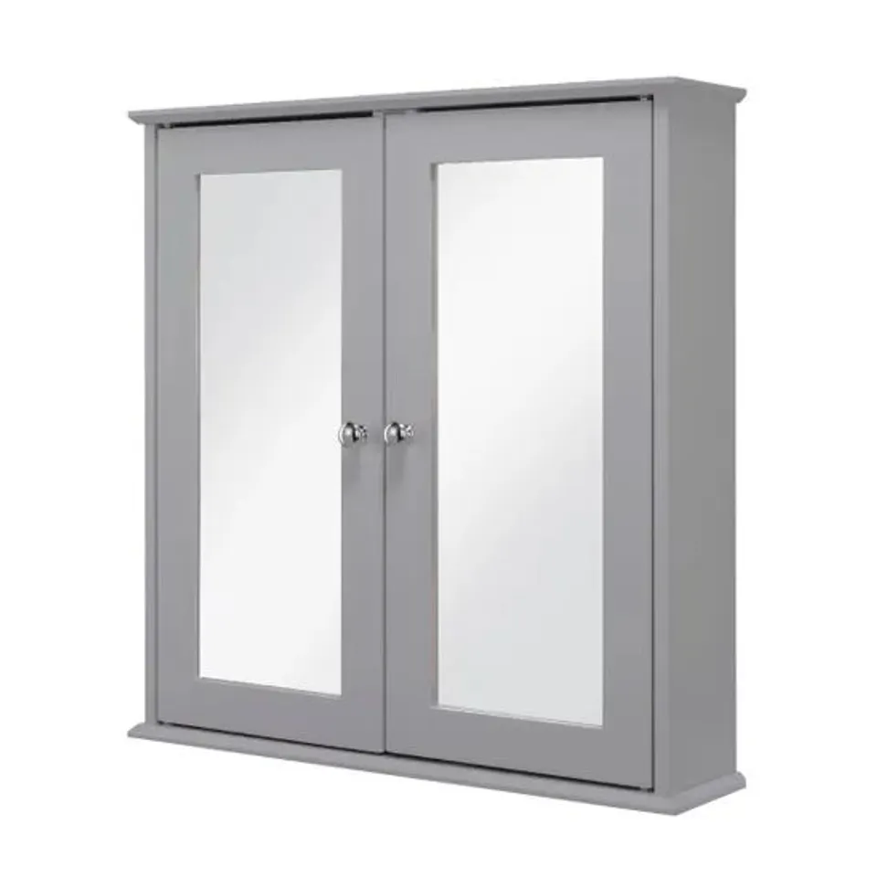 BOXED CROYDEX ASHBY WOODEN CABINET FOR BATHROOM - GREY (1 BOX)