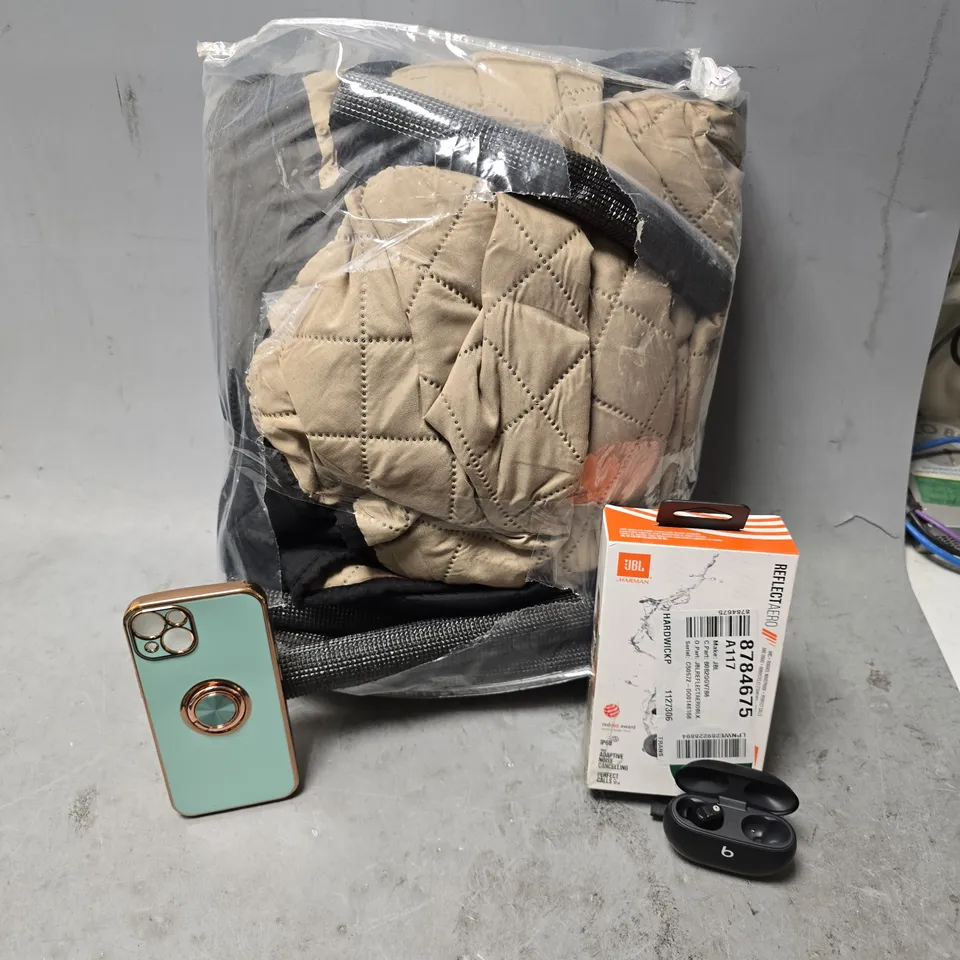 BOX OF APPROXIMATELY 20 ASSORTED BROKEN ITEMS TO INCLUDE - BEATS STUDIO BUDS , PHONE CASE ETC
