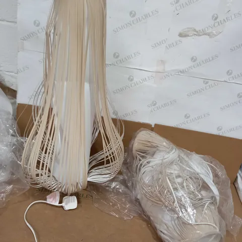 LOT OF 2 BEIGE STRIP LANTERN STYLE LIGHTS