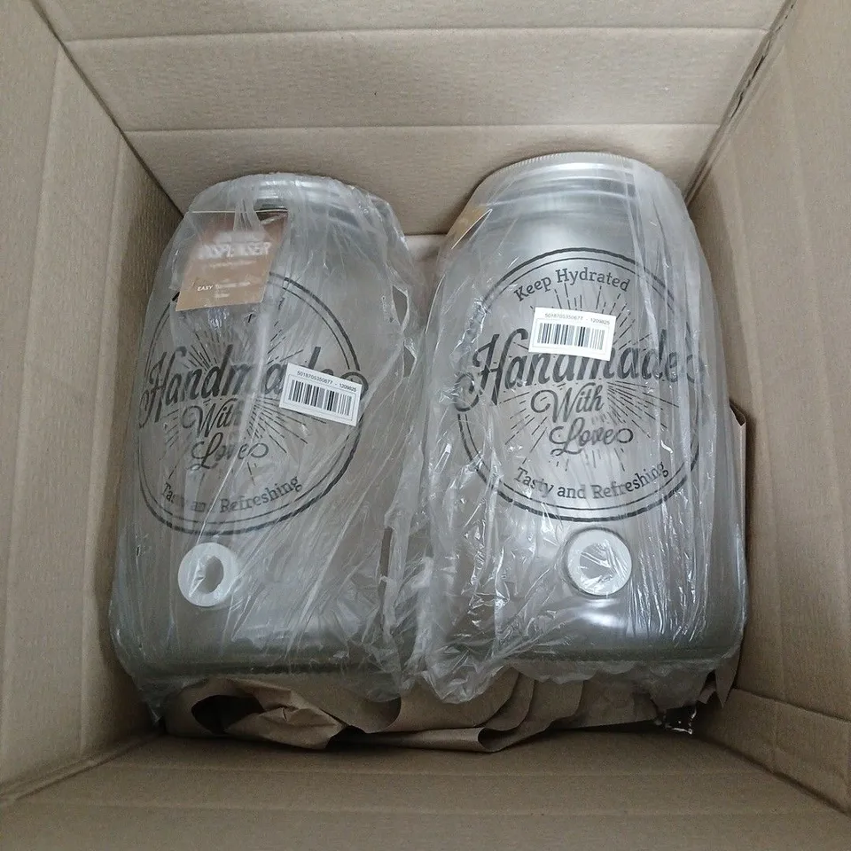 2X 3.5L SUPERIOR GLASS DRINK DISPENSERS 