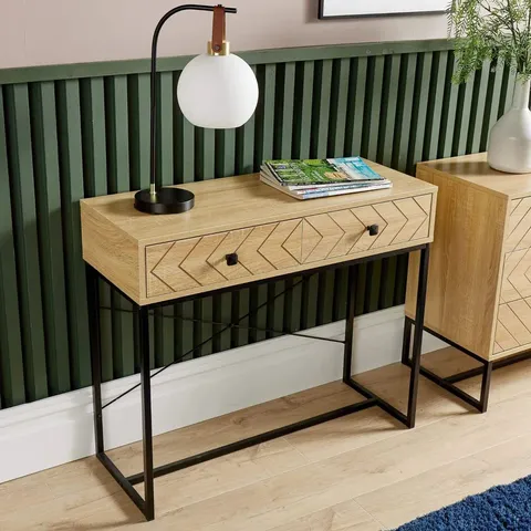 BOXED LANDERS 2 DRAWER HALLWAY CONSOLE TABLE STORAGE UNIT