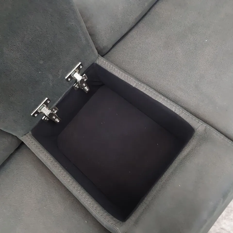 DESIGNER TWO SEATER SOFA WITH HC UNIT DARK GREY MACAU FABRIC 