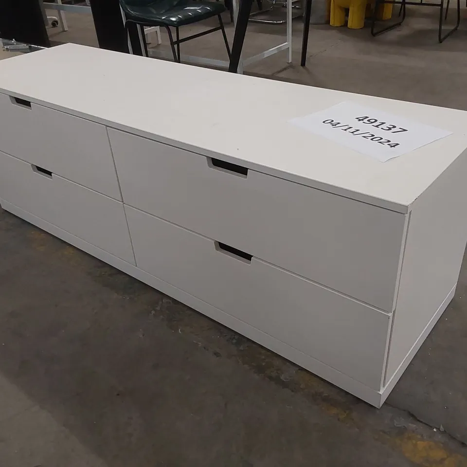 IKEA LOWBOARD 4-DRAWER TV UNIT - WHITE