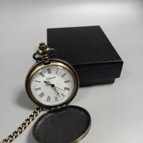 MENS EDISON POCKET WATCH WITH CHAIN 