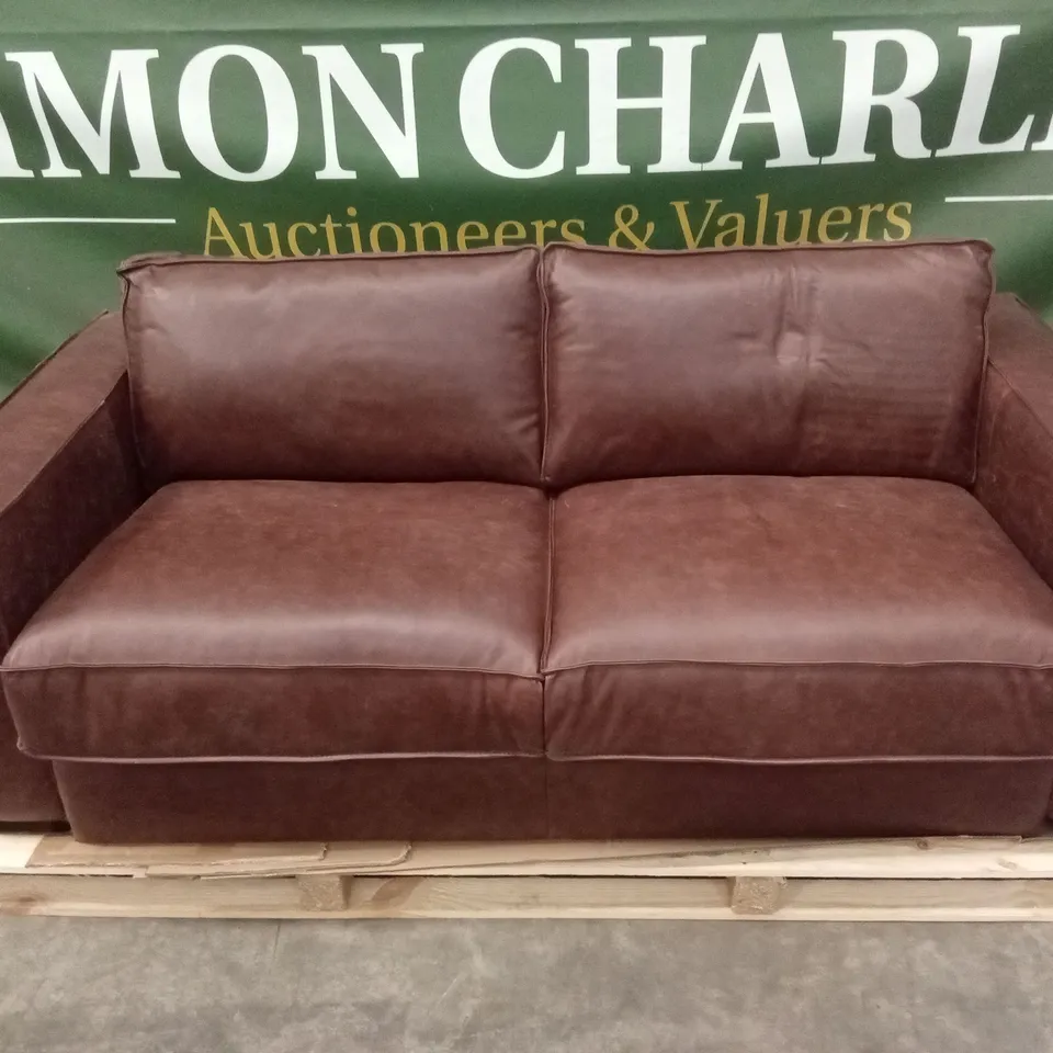 RIPLEIGH 3 SEATER GENUINE ANILINE VINTAGE LEATHER RECLINING SOFA BED