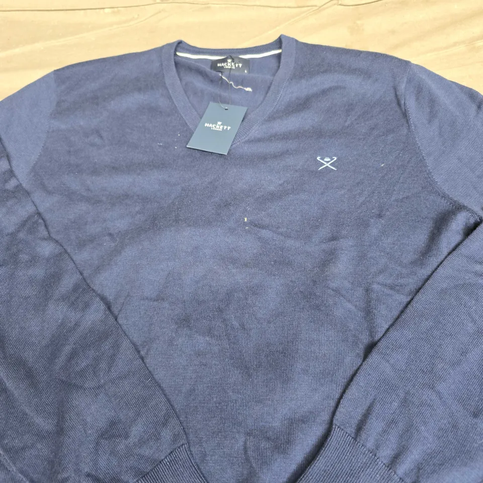 HACKETT COTTON SILK V NECK - SIZE LARGE