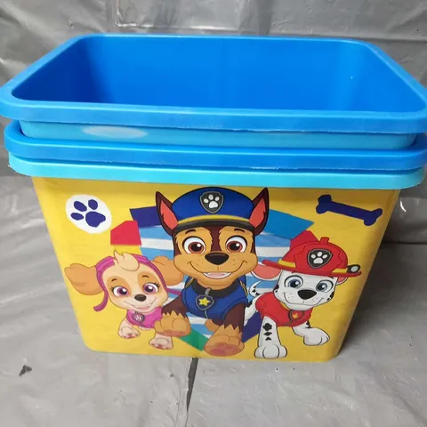 THREE PAW PATROL STORAGE CONTAINERS