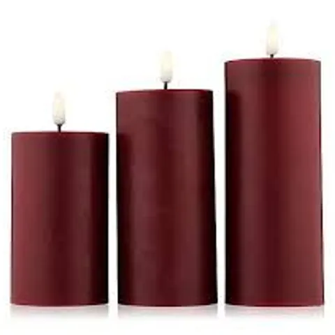 HOME STORIES SET OF 3 FLICKERING WAX REMOTE CANDLES