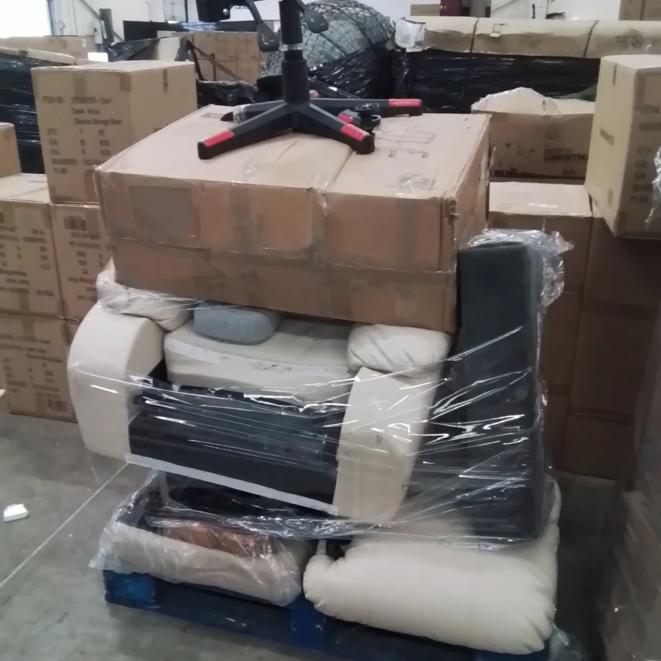 PALLET OF ASSORTED DESIGNER CHAIR AND SOFA PARTS AND PIECES 
