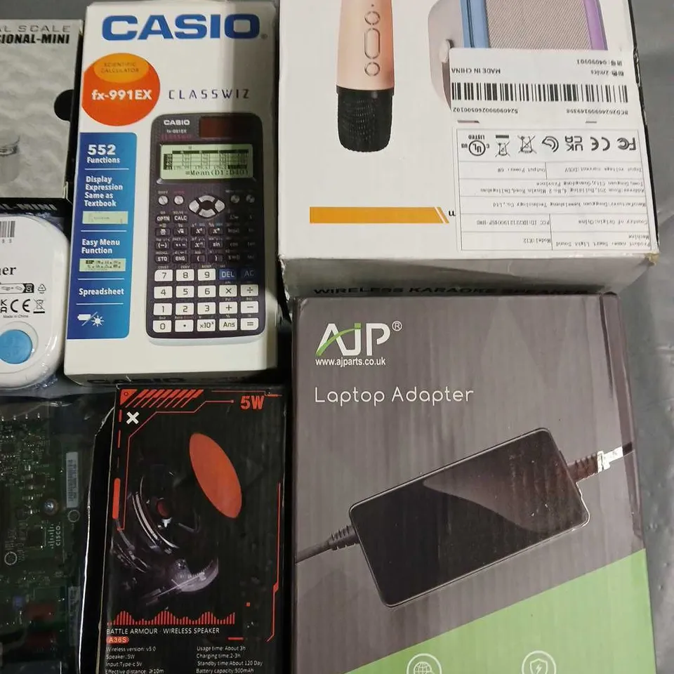 LOT OF 10 ASSORTED ITEMS TO INCLUDE MINI KAROKE SYSTEM, CASIO CALCULATOR AND DIGITAL SCALES