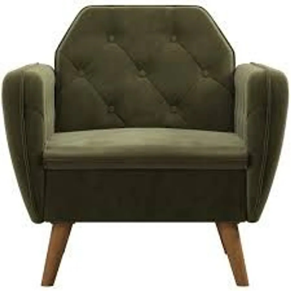 BOXED DOREL NOVOGRATZ GREEN VELVET TERESA MEMORY FOAM ACCENT CHAIR