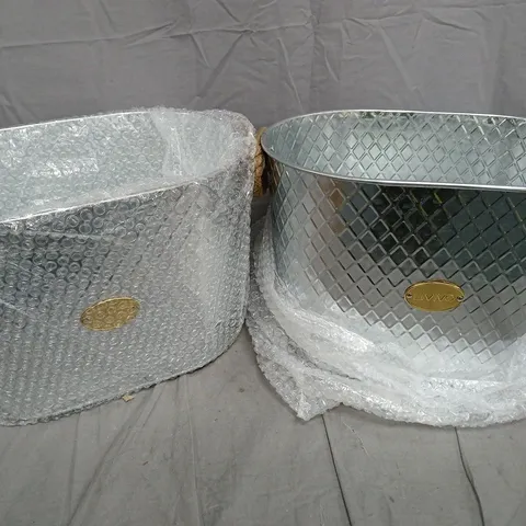2 X LIVIVO STEEL DRINKS ICE COOL BUCKETS 