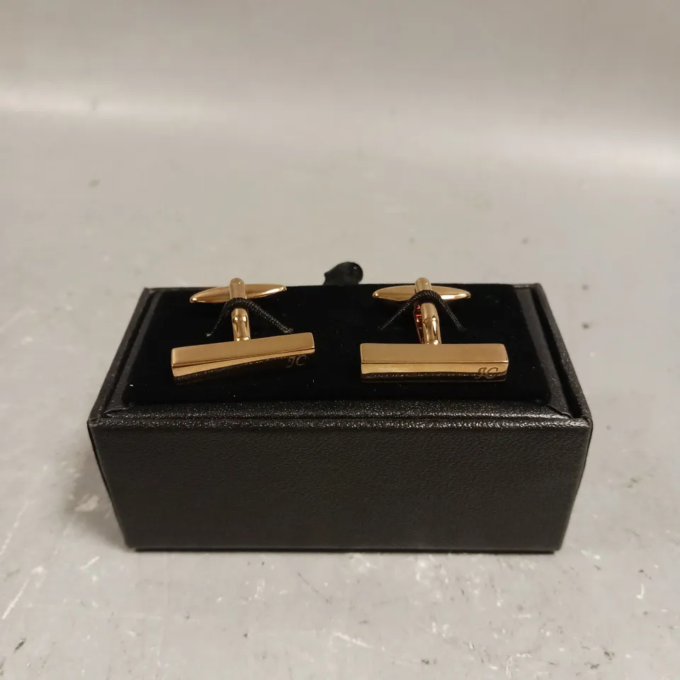BOXED DESIGNER PERSONALISED 'JC' CUFF LINKS 