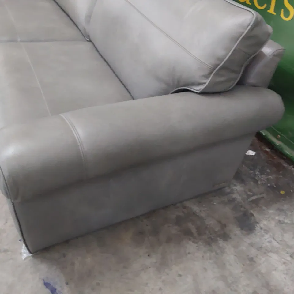 QUALITY BRITISH MADE LOUNGE Co FOUR SEATER SOFA GREY LEATHER 