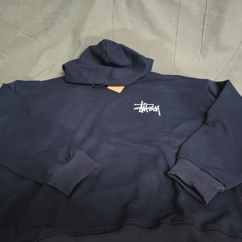 STUSSY LOGO GRAPHIC HOODIE SIZE M