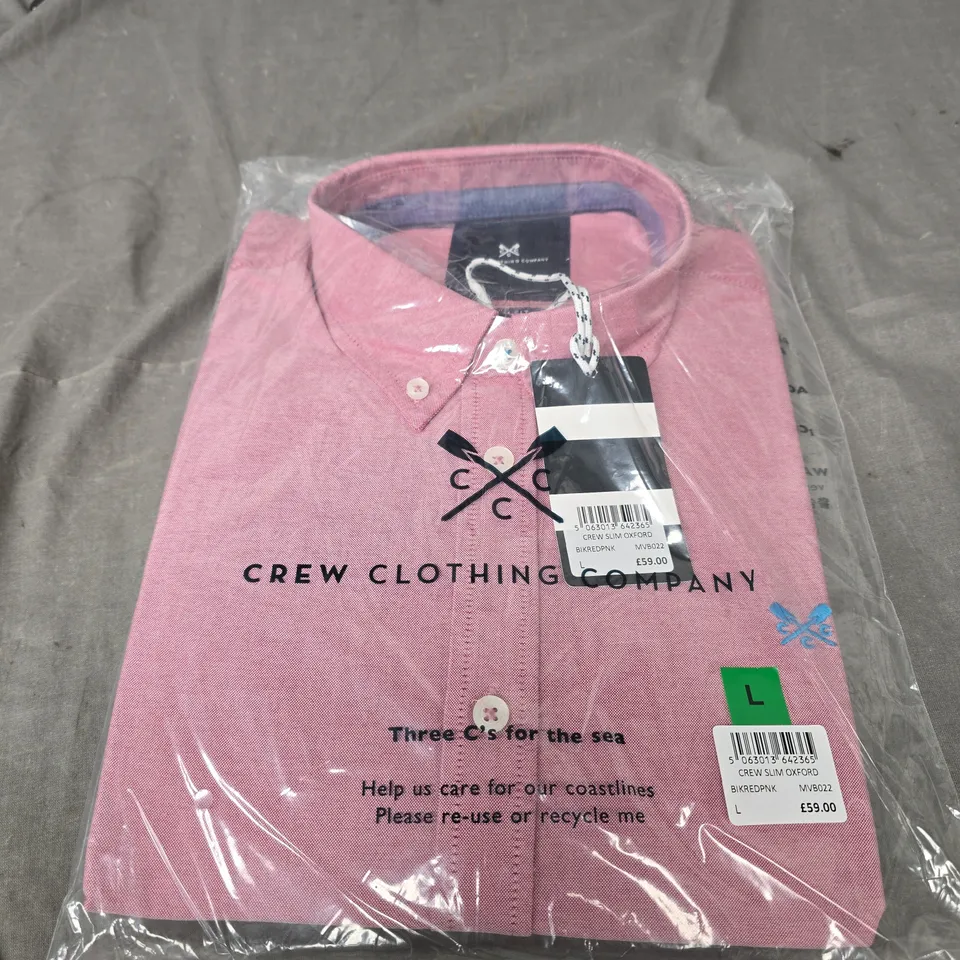 CREW CLOTHING COMPANY OXFORD POLO TOP SIZE L