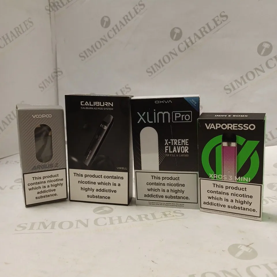 BOX OF APPROX 10 ITEMS TO INCLUDE CAALIBURN A2, VOOPOO ARGUS Z, OXVA XLIM PRO.