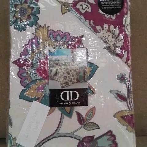 BRAND NEW DREAMS & DRAPES SUPER KING DUVET COVER SET WITH FLORAL DESIGN 