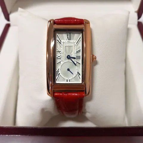 LADIES STOCKWELL WATCH – TEXTURED DIAL WITH SUB DIAL MINUTE HAND – LEATHER STRAP – GIFT BOX INCLUDED