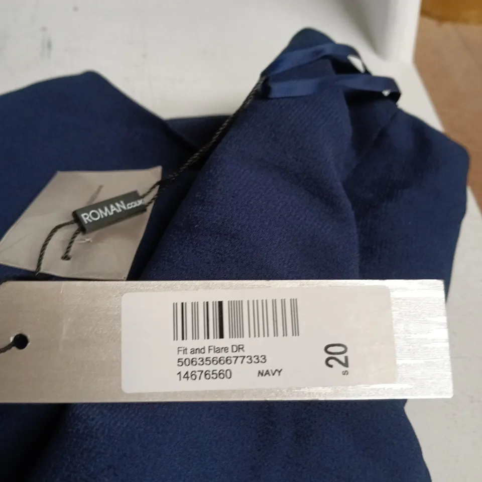 ROMAN NAVY FIT AND FLARE DRESS – UK SIZE 20