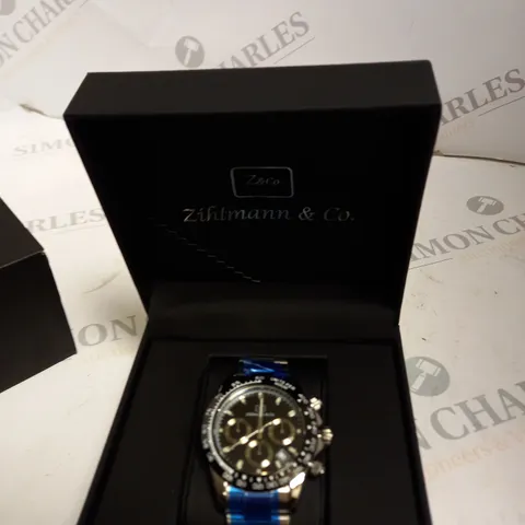 MENS ZIHLMANN & CO Z400 WHITE DIAL STAINLESS STEEL CASE AND STRAP