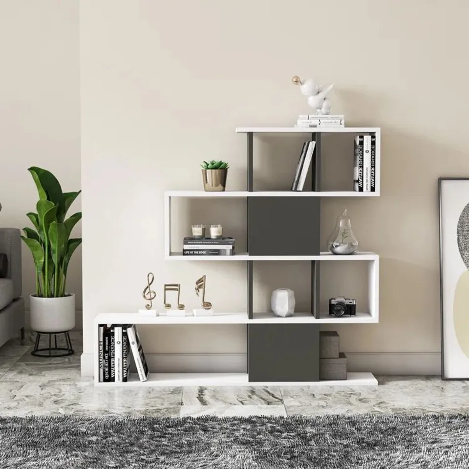 BOXED KARLIN GEOMETRIC BOOKCASE BOOKSHELF  
