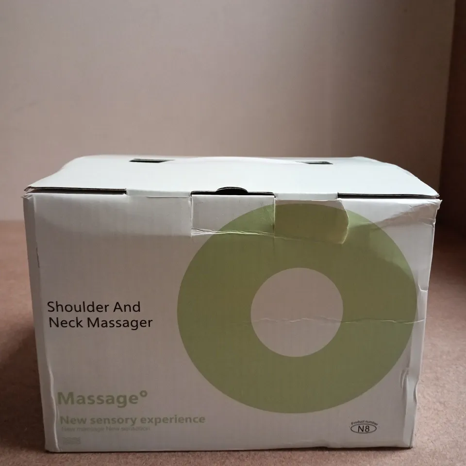 SHOULDER AND NECK MASSAGER – GREEN, WITH STRAP, BOXED