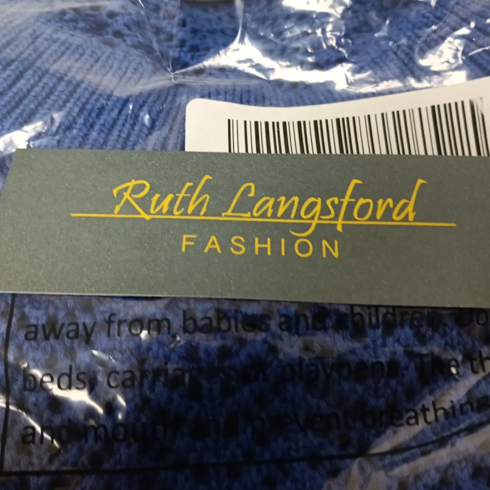 RUTH LANGFORD FASHION KNIT SWEATER – BLUE, WOMEN'S XS