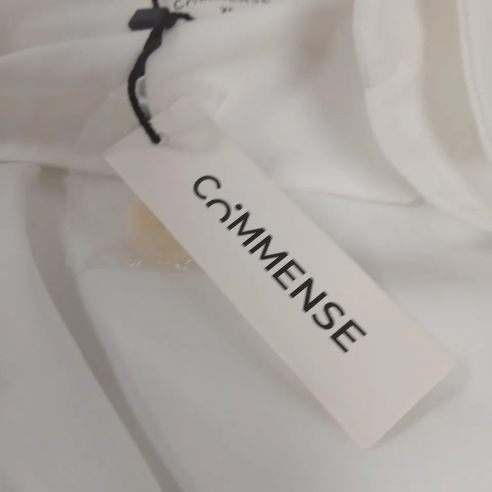 COMMENSE - WHITE BUTTON-FRONT BLOUSE – XS