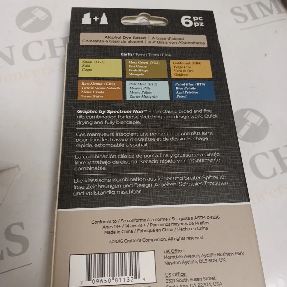 5 X BOXED SPECTRUM NOIR GRAPHIC 6PK - EARTH