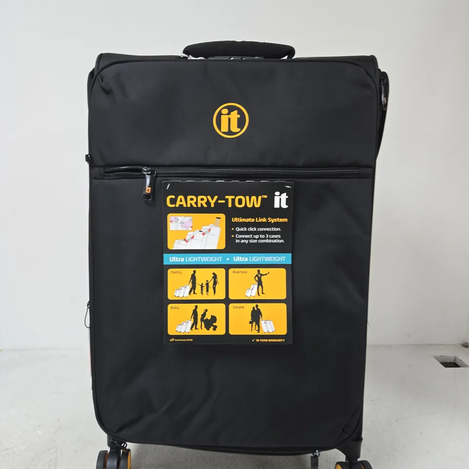 IT LUGGAGE SIMULTANEOUS BLACK CONNECTABLE MEDIUM SUITCASE