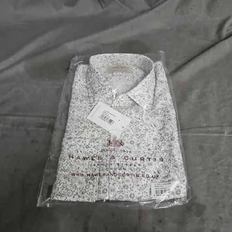 HAWES & CURTIS LONG SLEEVE FLOWER PRINT IN SAGE & WHITE SIZE M