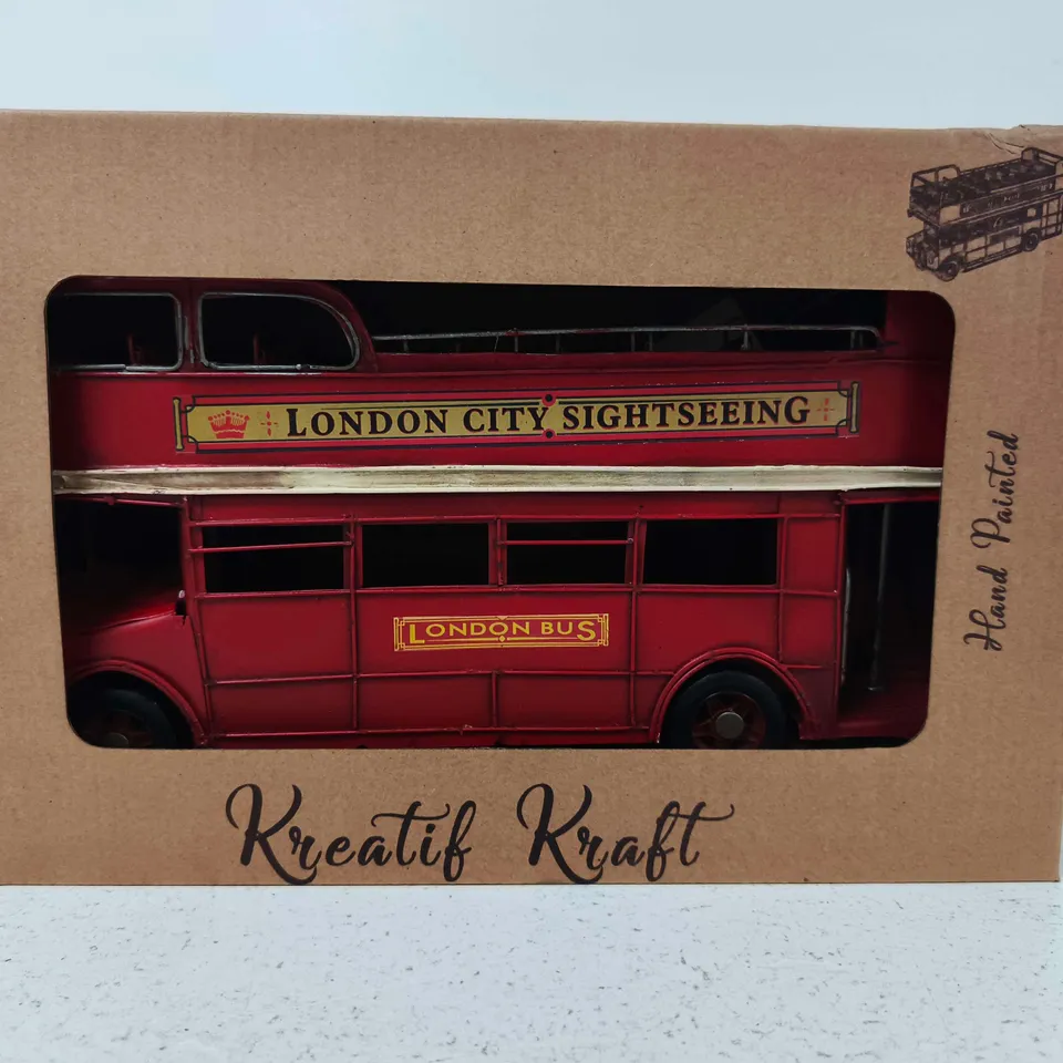KREATIF KRAFT HAND-PAINTED LONDON CITY SIGHTSEEING DOUBLE-DECKER BUS