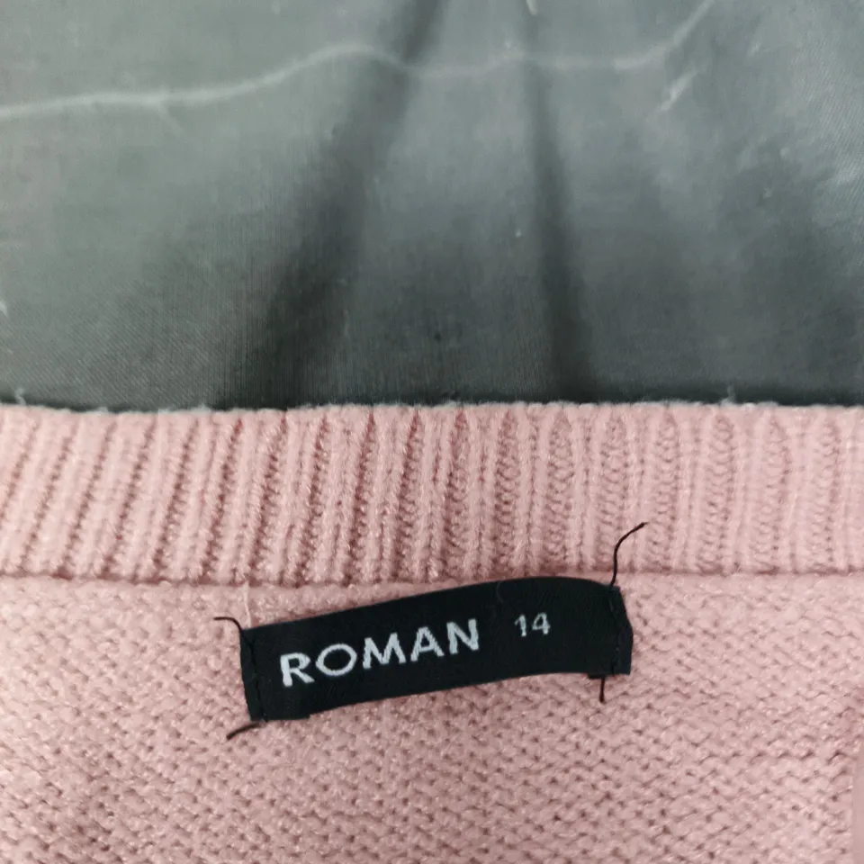 ROMAN PINK CHEVRON KNIT JUMPER – UK 14