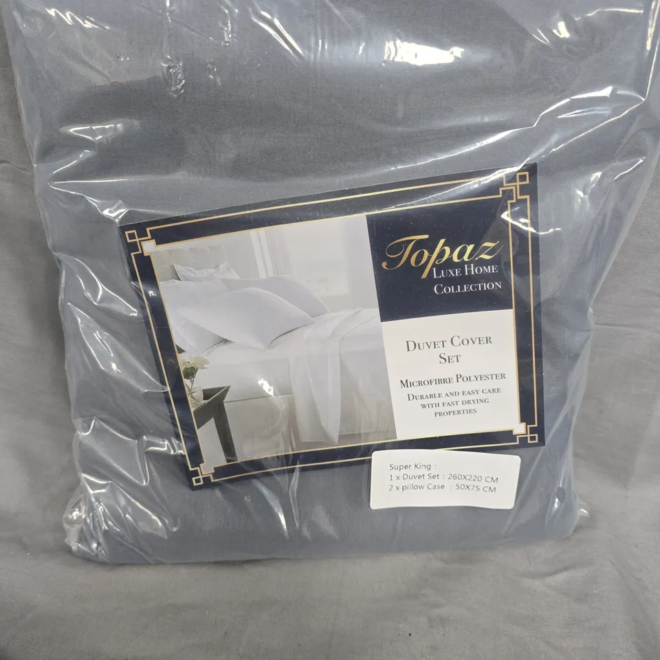 TOPAZ LUXE HOME COLLECTION DUVET COVER SET – SUPER KING (260X220 CM) WITH 2 PILLOWCASES (50X75 CM)