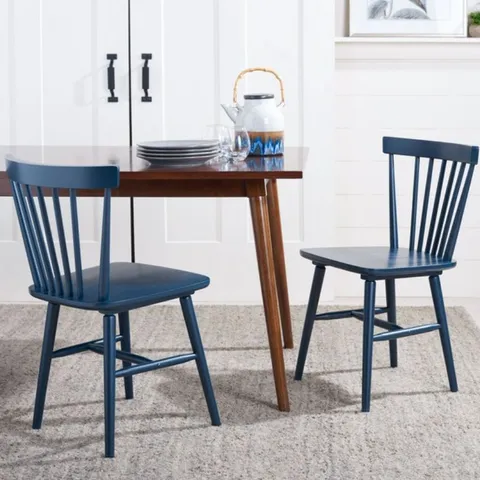 BOXED SAFAVIEH SET OF 2 WINONA SPINDLE BACK DINING CHAIRS (1 BOX)